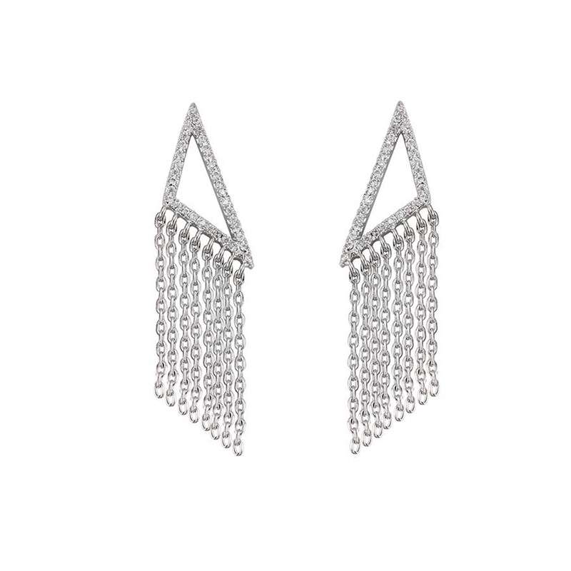 گوشواره زنانه ژوپینگ مدل ریسه ای نگین دار گوشواره زنانه ژوپینگ مدل ریسه ای نگین دار