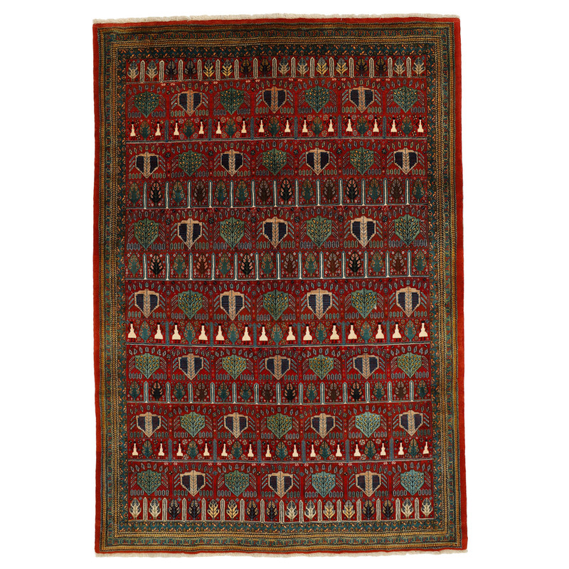 فرش دستبافت شش متری مدل قشقایی شیراز طرح یلمه کد 576612