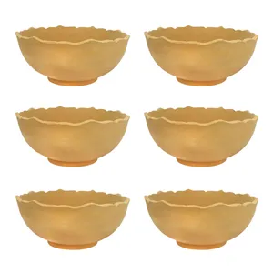کاسه سفالی طرح خام مدل سالاد خوری مجموعه 6 عددی