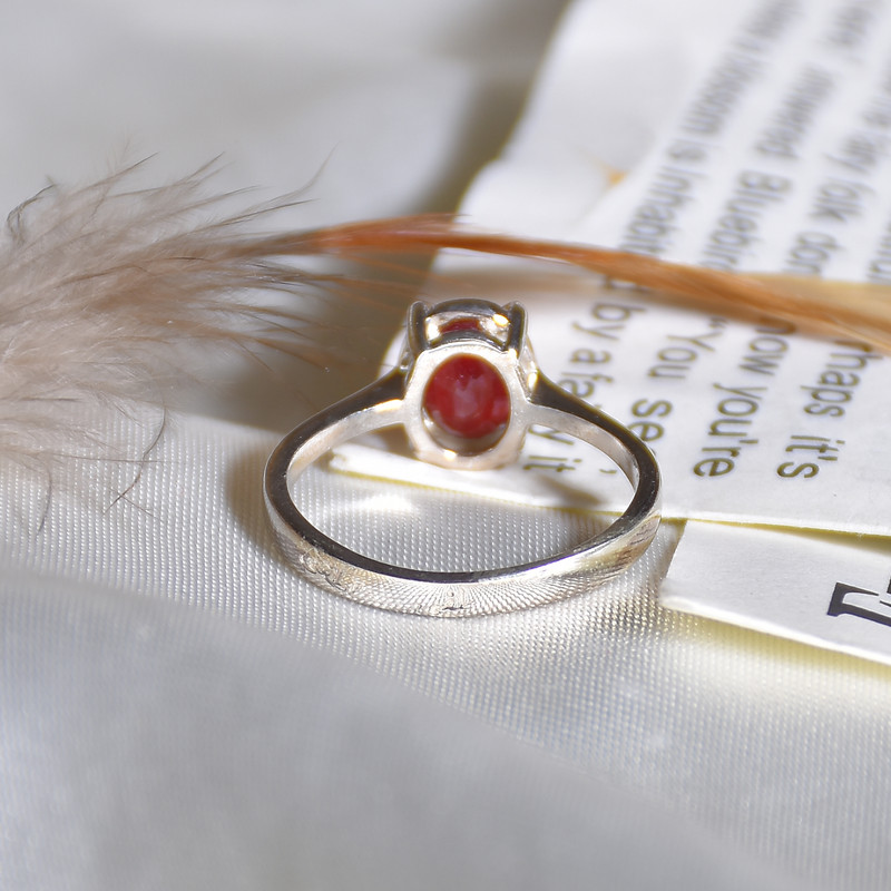 انگشتر نقره زنانه نقره جات لطفی مدل یاقوت کد ANZS06E01