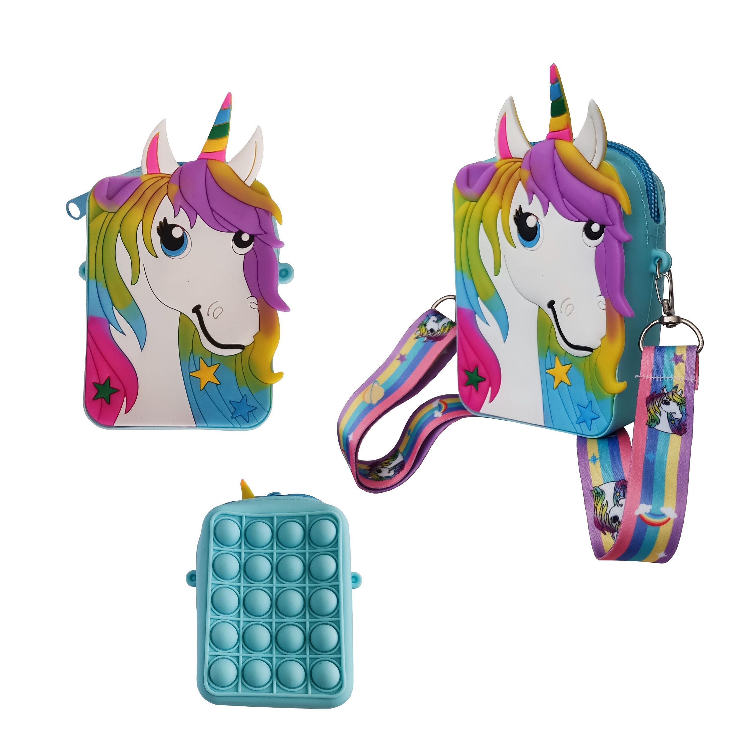 کیف رودوشی دخترانه مدل پاپیت طرح اسب تک شاخ کد 03