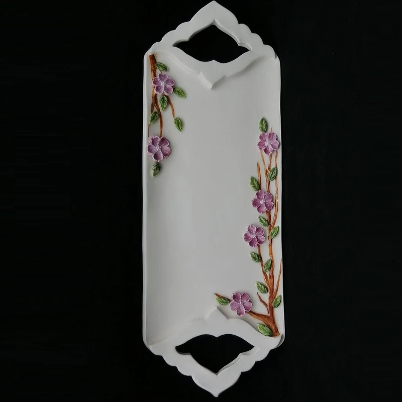 شیرینی خوری سرامیکی هیوا طرح رز برجسته مینیاتور کد 8975623