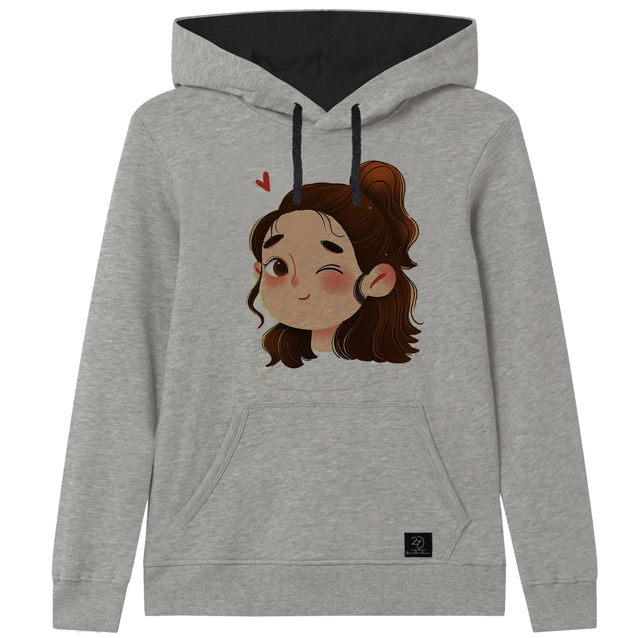 هودی دخترانه 27 کد F18 رنگ طوسی