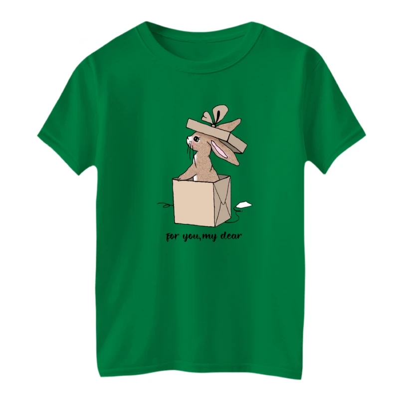 تی شرت آستین کوتاه بچگانه مدل خرگوش و کادو