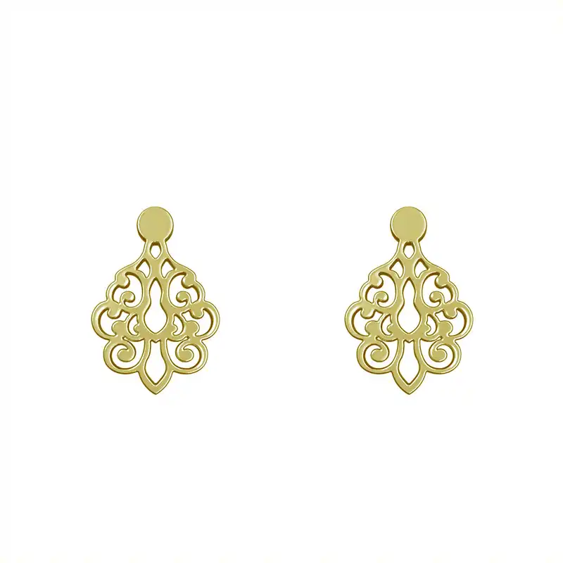 گوشواره طلا 18 عیار زنانه مدوپد مدل اسلیمی کد GA1-15254