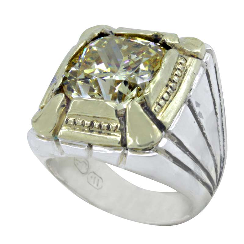 انگشتر نقره مردانه مدل زیرکونیوم کد x33