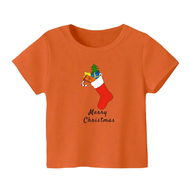 تی شرت آستین کوتاه بچگانه مدل جوراب کریسمس