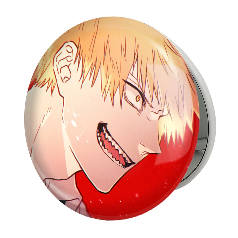 آینه جیبی خندالو طرح دنجی انیمه مرد اره ای Chainsaw Man مدل تاشو کد 23178 