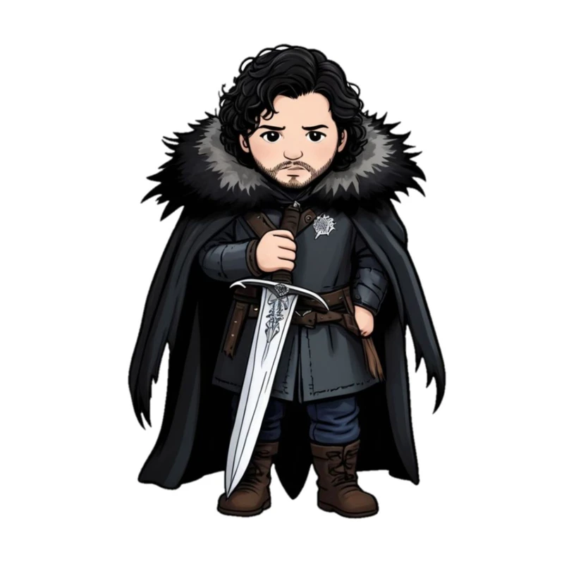 استیکر پارچه و لباس پاد آفرین مدل گیم آف ترونز بازی تاج و تخت جان اسنو کد 2034