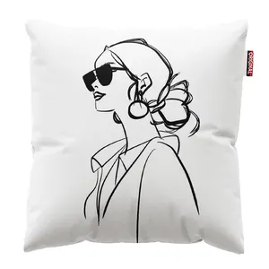 کوسن پاد آفرین مدل دخترانه کیوت فانتزی طرح مینیمال عروسکی کد 17 سایز 30x30 سانتی متر