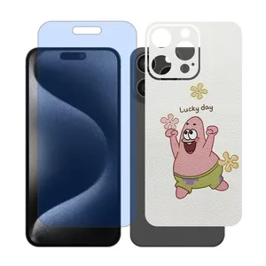 Glass Together model anti blue screen protector suitable for Apple iPhone 15 Pro Max mobile phone with cover sticker on the back of the phone
