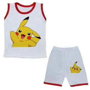 ست تاپ و شلوارک بچگانه مدل پوکمون کد pms.131