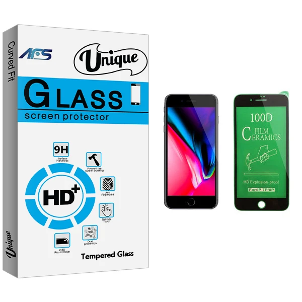 محافظ صفحه نمایش سرامیکی ای اف اس مدل Unique Glass مناسب برای گوشی موبایل اپل iPhone 7 Plus
