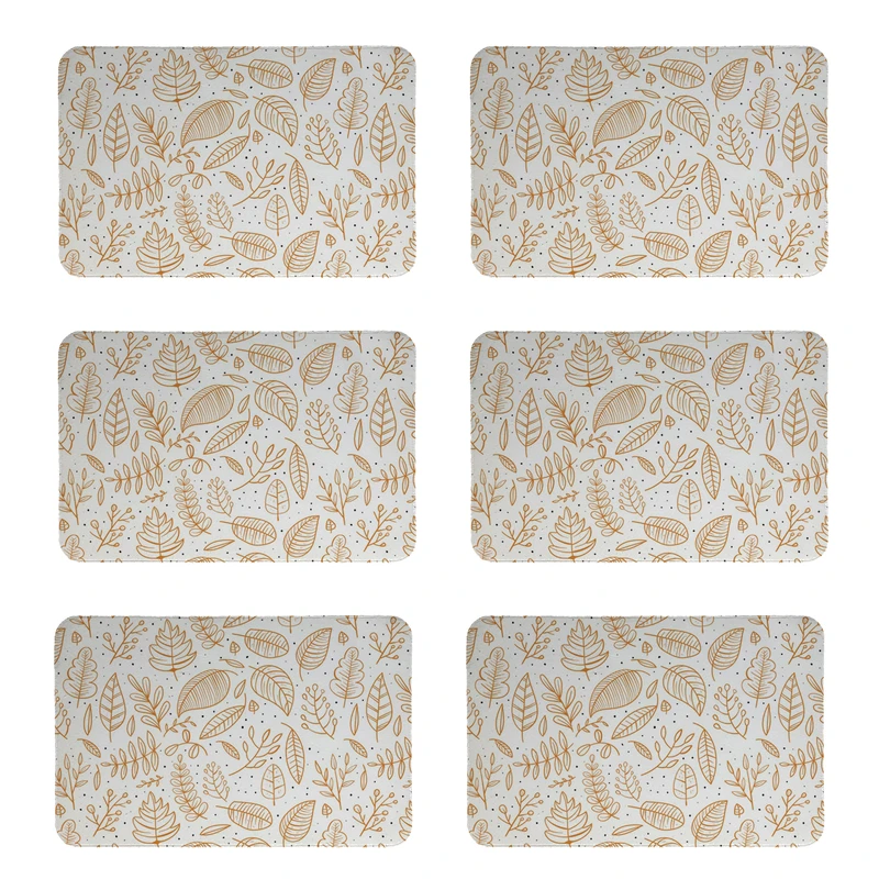 زیربشقابی طرح برگ کد 8113 بسته 6 عددی