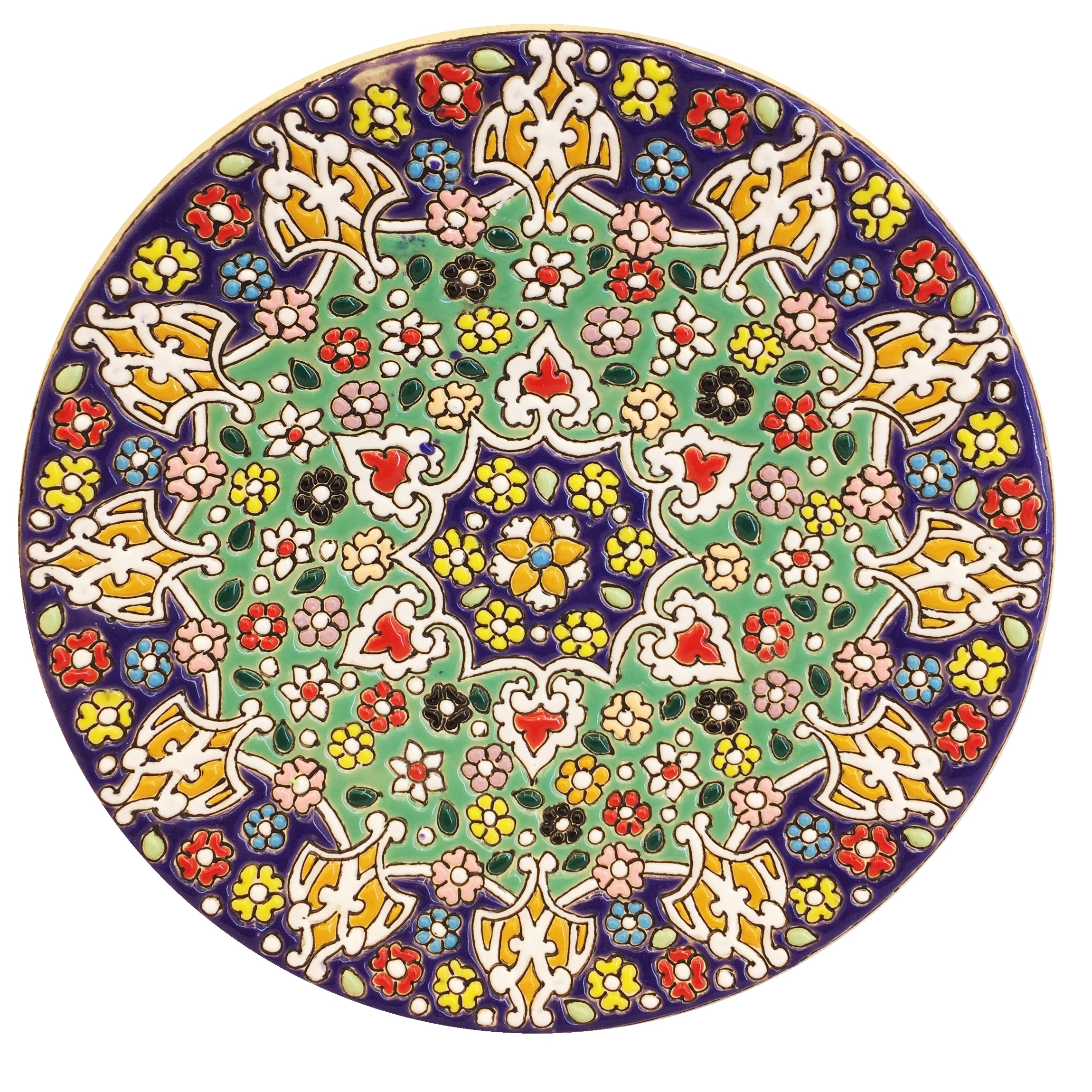 بشقاب میناکاری سفالی زمانیان کد ZMN15033