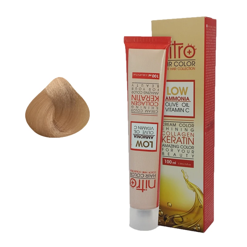 رنگ مو نیترو شماره 9.5 حجم 100 میلی‌لیتر رنگ بلوند طلایی خیلی روشن