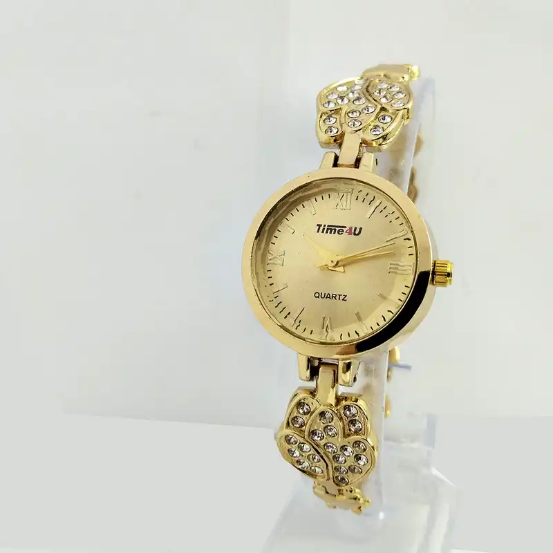 ساعت مچی عقربه ای زنانه مدل نگین دار کد ght1