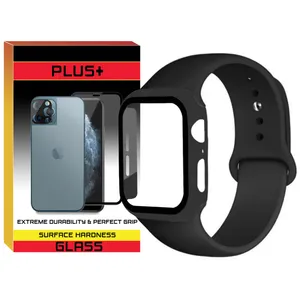 بند پلاس مدل Soft-Guard-PL مناسب برای اپل واچ Series SE 2022 Aluminum Case 44mm / SE 2021 Aluminum Case 44mm / Series 5 44mm / Series 6 44mm / SE 44mm به همراه کاور