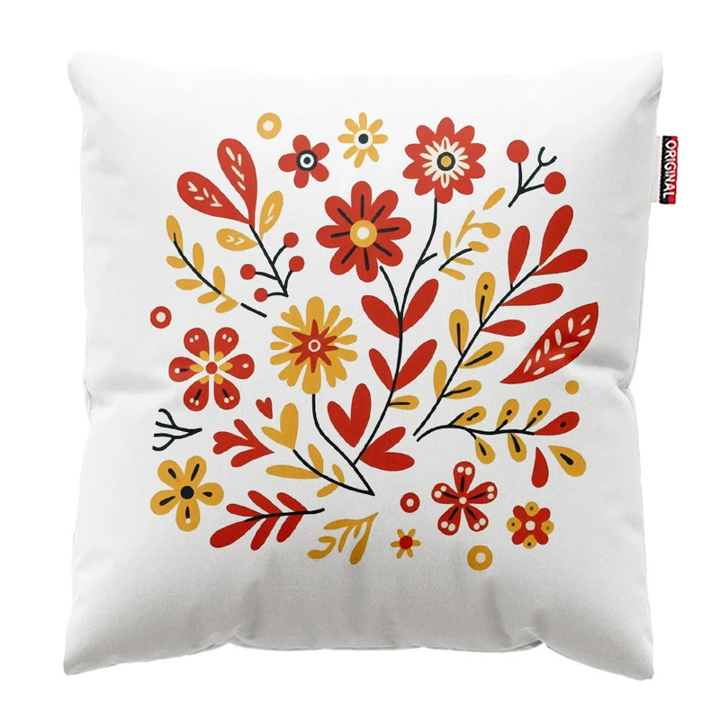 کوسن پاد آفرین طرح گل کد 1504 سایز 30*30 سانتی متر