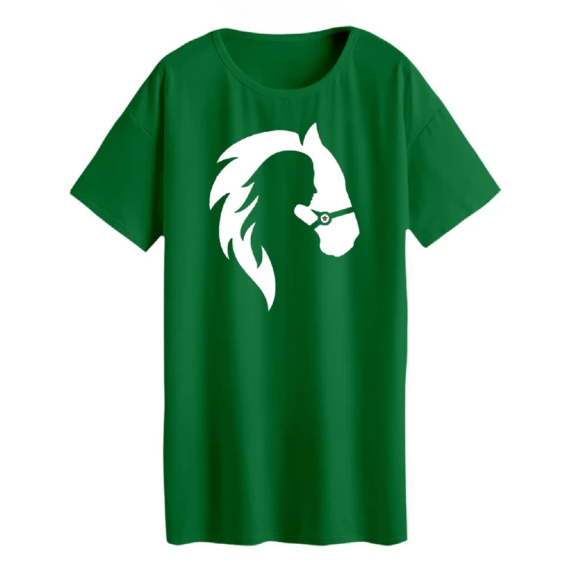 تی شرت لانگ زنانه مدل دختر و اسب کد۱