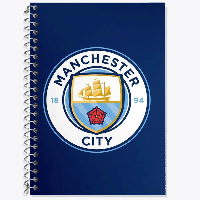 دفتر زبان 50 برگ خندالو مدل دو خط طرح باشگاه منچسترسیتی Manchester City کد 1988