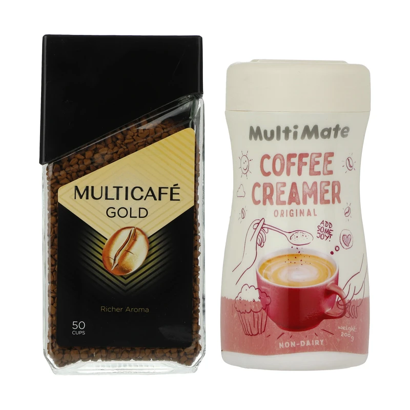 قهوه فوری مولتی کافه گلد - 100 گرم به همراه کافی کریمر - 200 گرم 