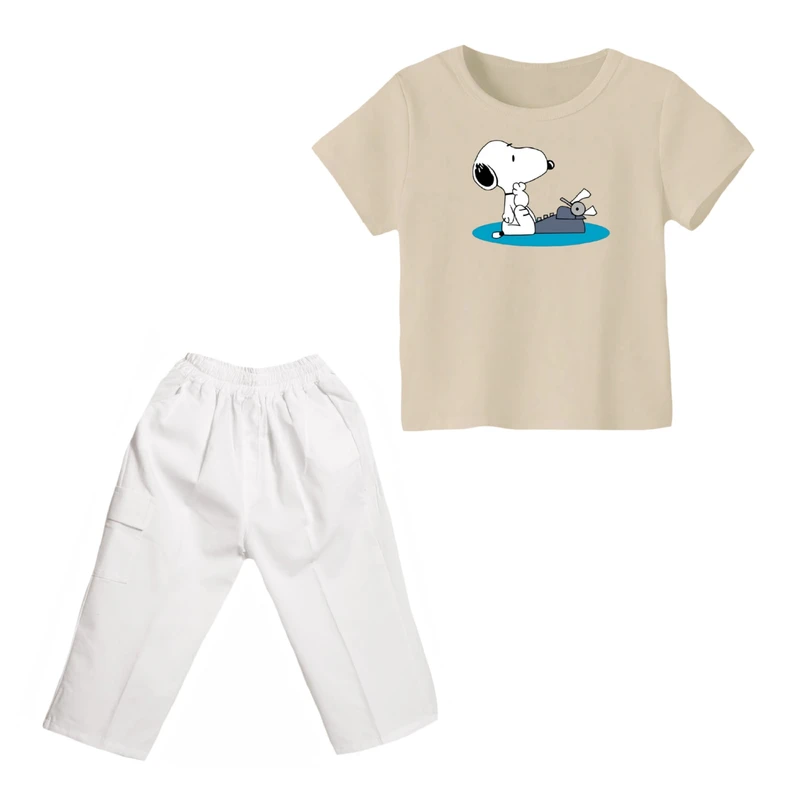 ست تی شرت و شلوارک پسرانه مدل اسنوپی کد ۴۵