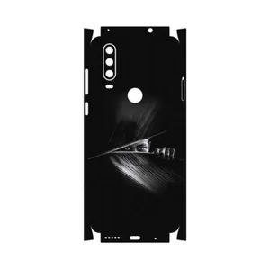 MAHOOT Black Portrait-FullSkin Cover Sticker for Motorola One Action