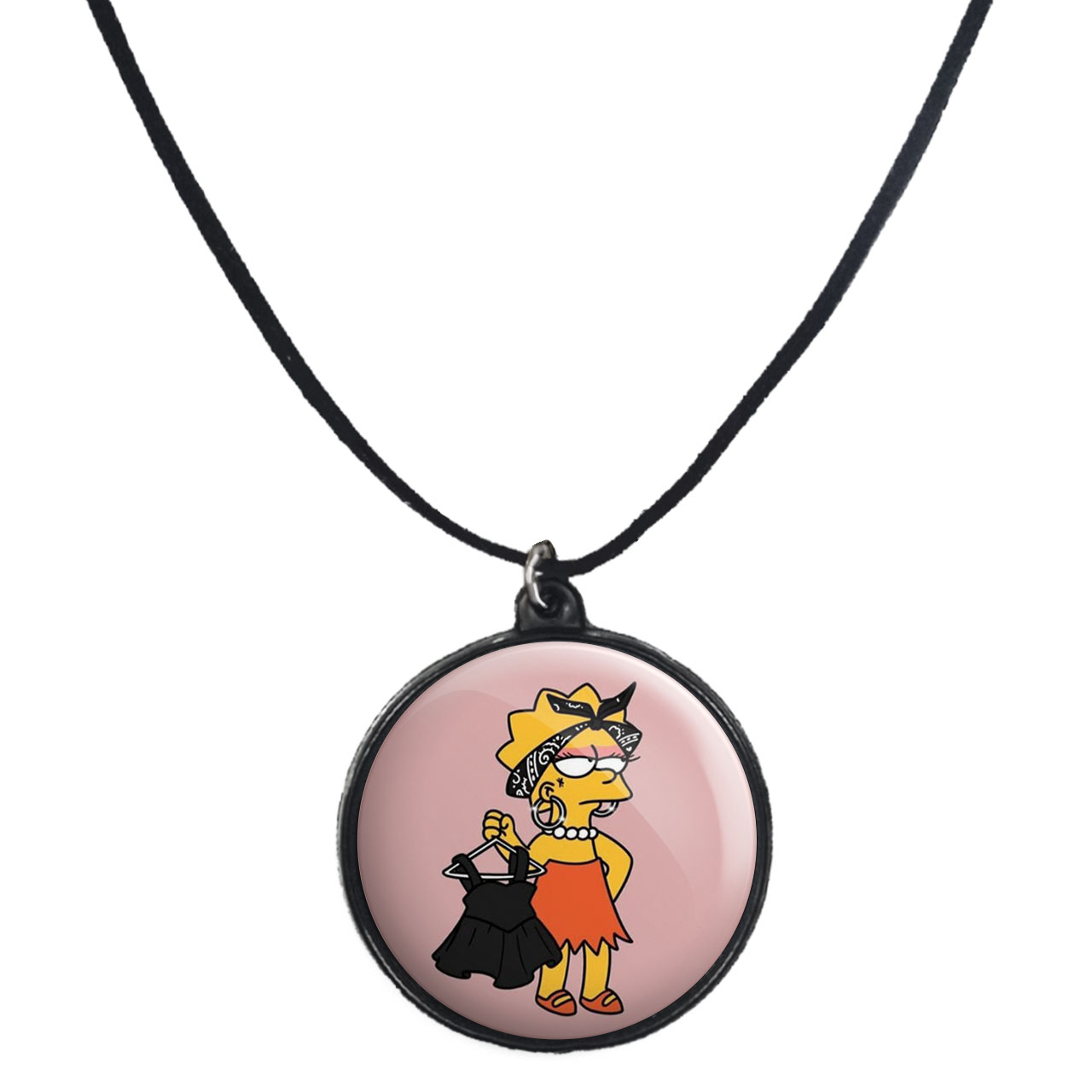 گردنبند پرمانه طرح سیمپسون ها کد pmb.21177 مدل دو طرفه