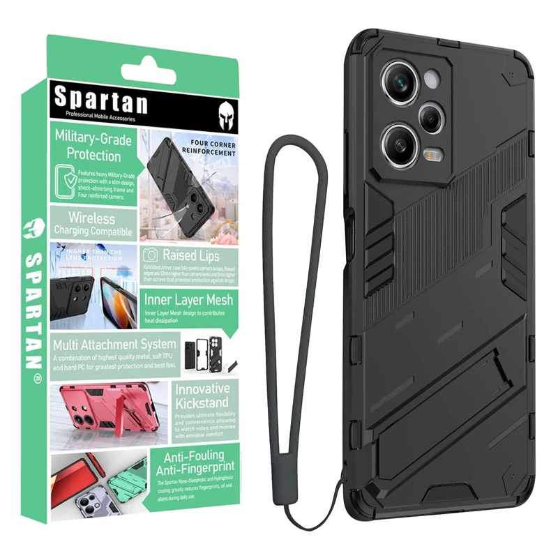 کاور اسپارتان مدل Bibercas Strap مناسب برای گوشی موبایل شیائومی Poco X5 Pro به همراه بندآویز