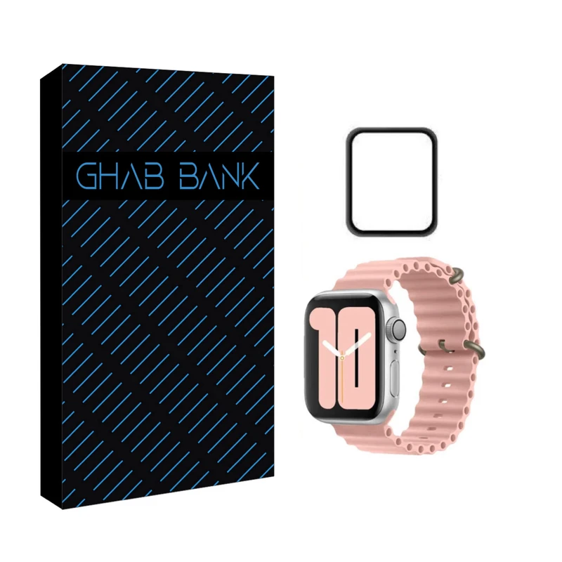 بند اوشن قاب بانک مدل ocean مناسب برای اپل واچ سری 9 سایز 41 میلی متری به همراه محافظ صفحه نمایش