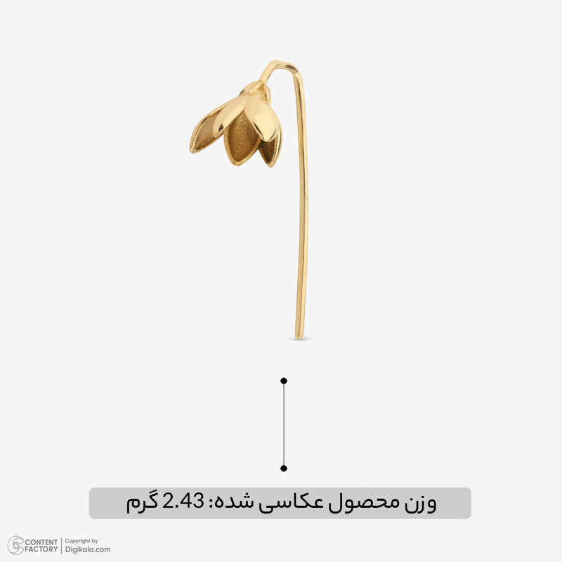 گوشواره عصایی طلا 18 عیار زنانه جواهری راز مدل 2412-31 - 5