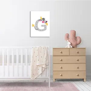 تابلو شاسی کودک طرح حرف G مدل مدرسه الفبا حیوانات