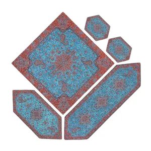 ست 5 تکه رومیزی ترمه مدل نفیس کد SA5-5