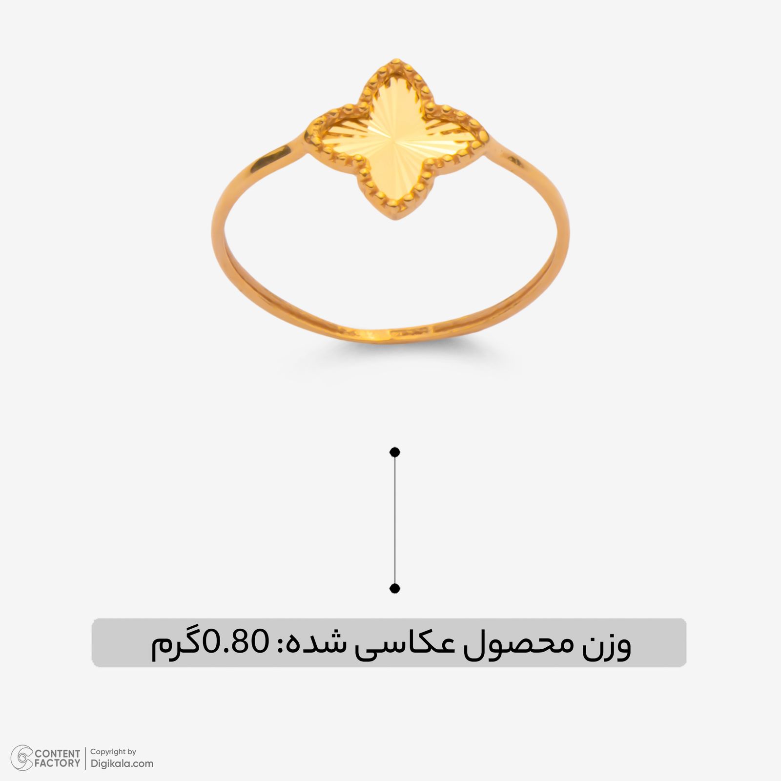 انگشتر طلا 18 عیار زنانه با طرح لویی ویتون نگین مدل 155 سایز 56 -  - 2