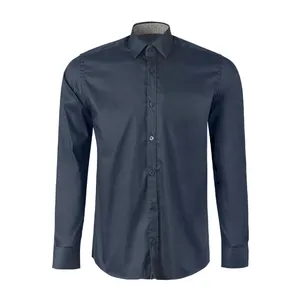 پیراهن آستین بلند مردانه برندس مدل ساده کد 303021 رنگ سرمه‌ای