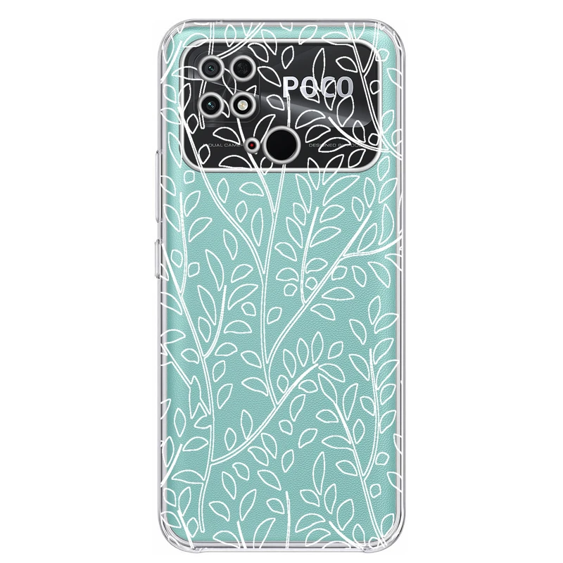 کاور مگافون طرح برگ مدل C45-W مناسب برای گوشی موبایل شیائومی Poco C40  