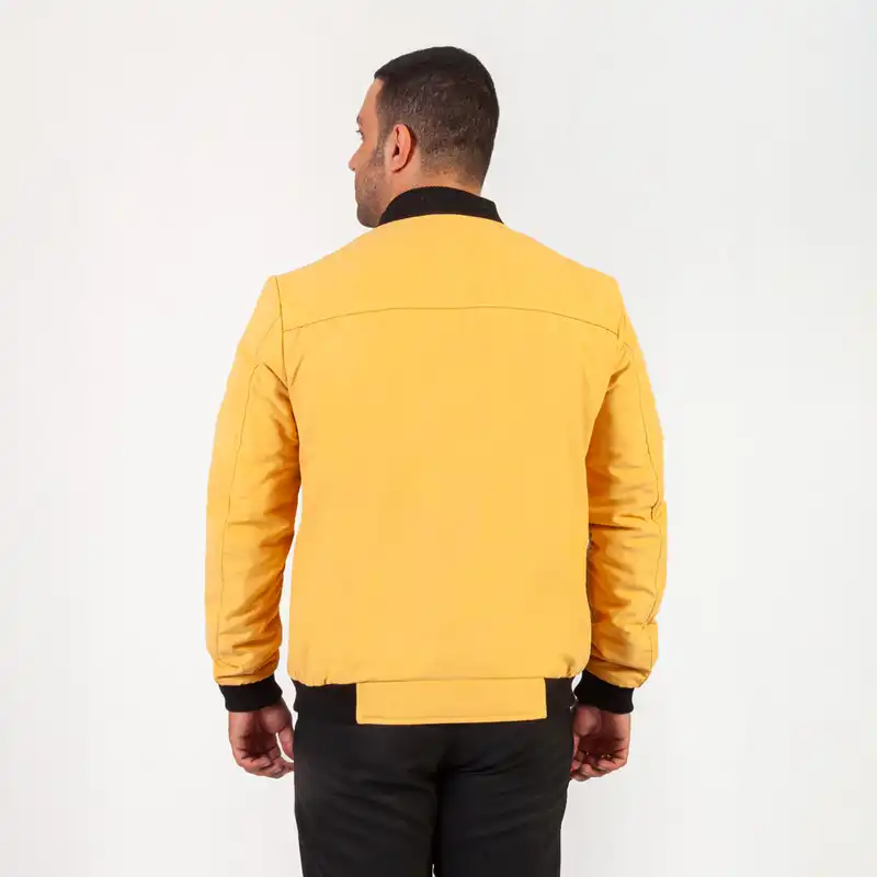 کاپشن مردانه برانگو مدل تک رویه رنگ زرد