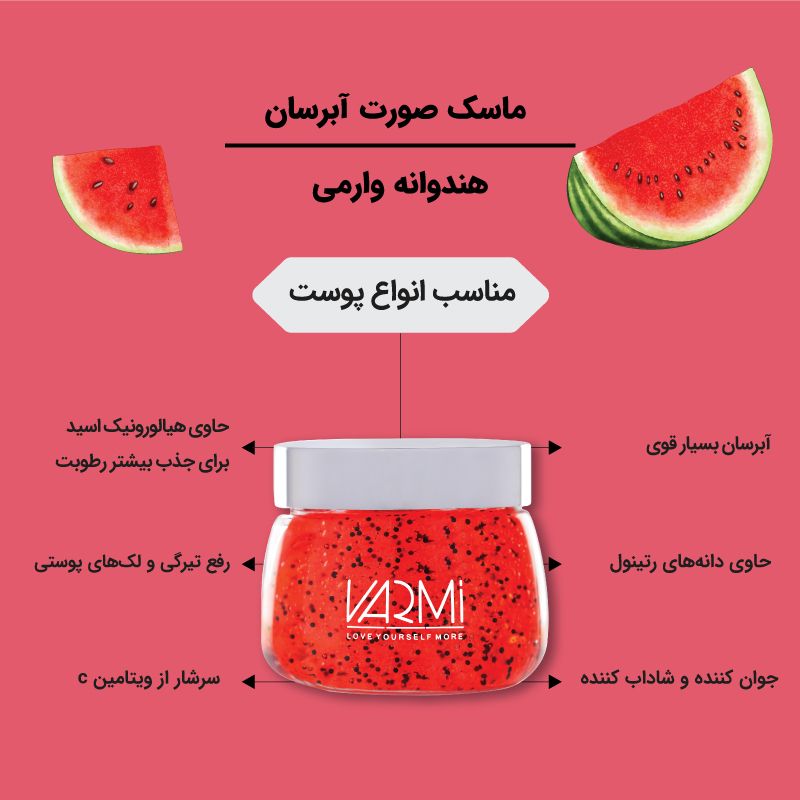 ماسک صورت وارمی مدل هندوانه حجم 100 میلی لیتر -  - 3