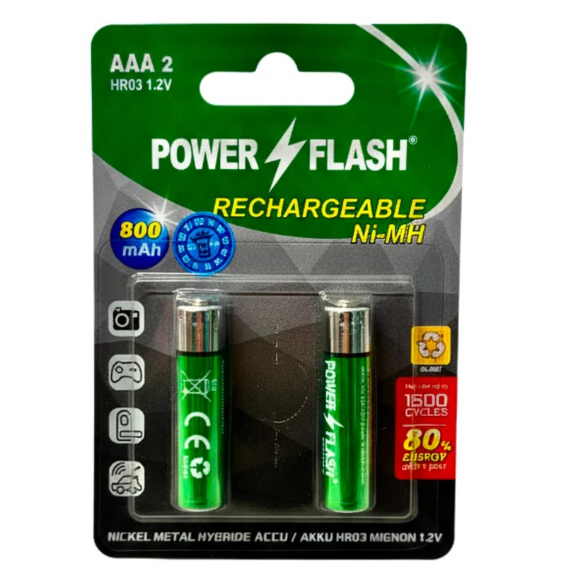 باتری نیم قلم قابل شارژ پاور فلش مدل ای آر پلاس بسته ۲ عددی