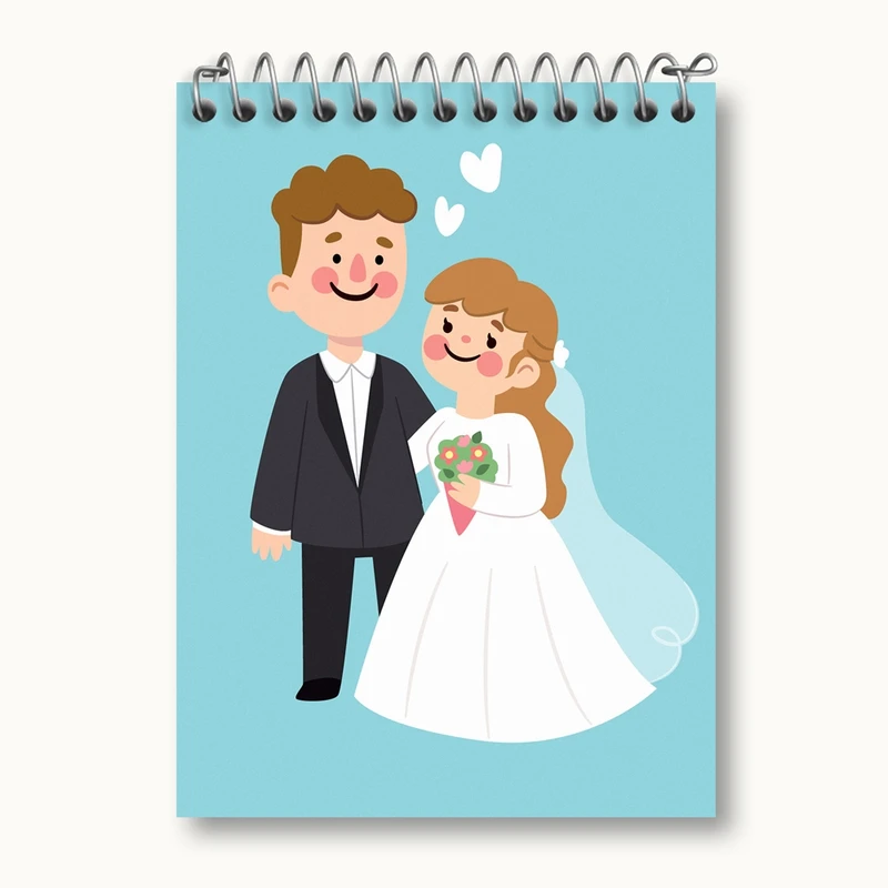 دفتر یادداشت 50 برگ خندالو مدل عروس و داماد کد 29628