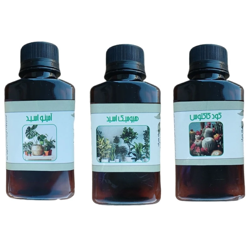کود مایع امینو اسید و کود کاکتوس و هیومیک اسید مدل life drop حجم 110 میلی لیتر بسته 3 عددی