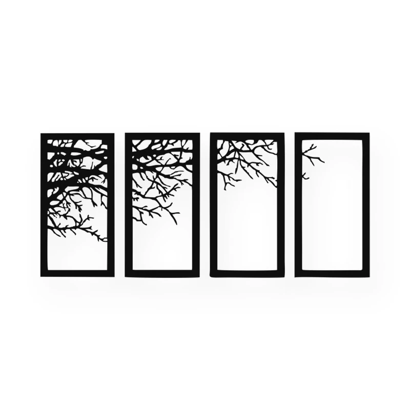 دیوارکوب مدل 1455S طرح درخت مجموعه 4 عددی