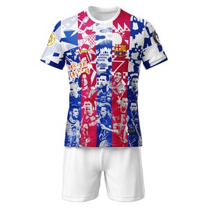 ست تی‌شرت و شلوارک ورزشی پسرانه مدل اسطوره های بارسلونا کد 512