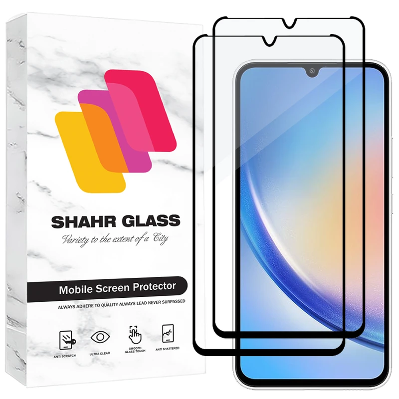 محافظ صفحه نمایش شیشه ای شهر گلس مدل FUL2 مناسب برای گوشی موبایل سامسونگ Galaxy A34 5G بسته دو عددی