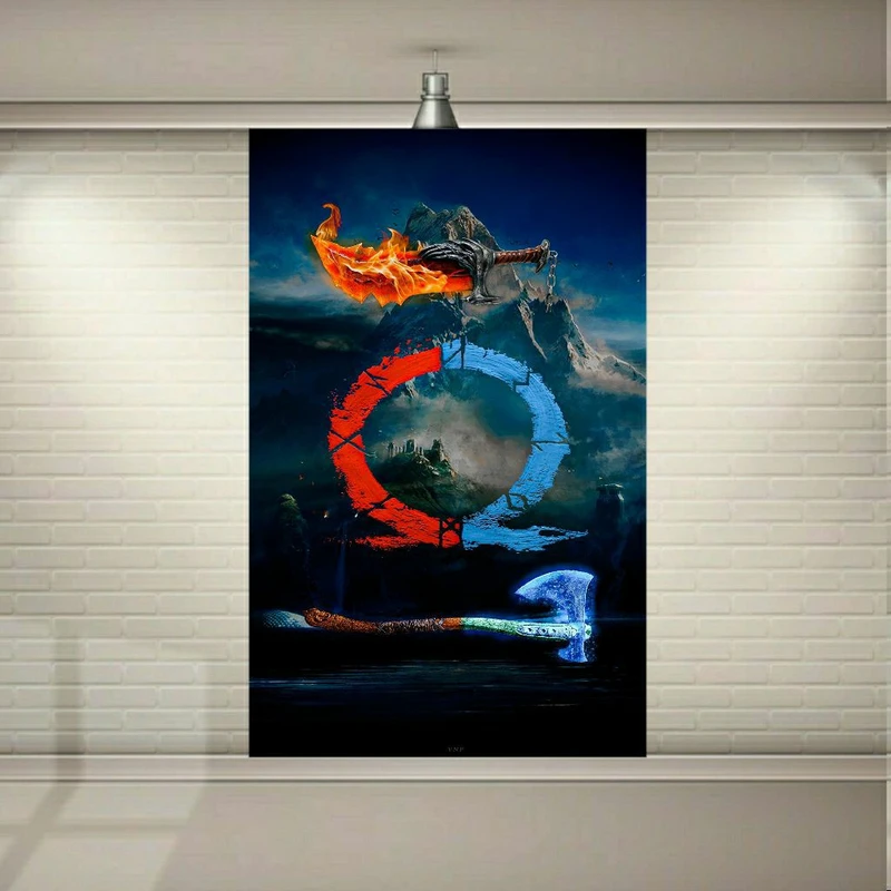 پوستر پارچه ای طرح گیم خدای جنگ کد SDA18135