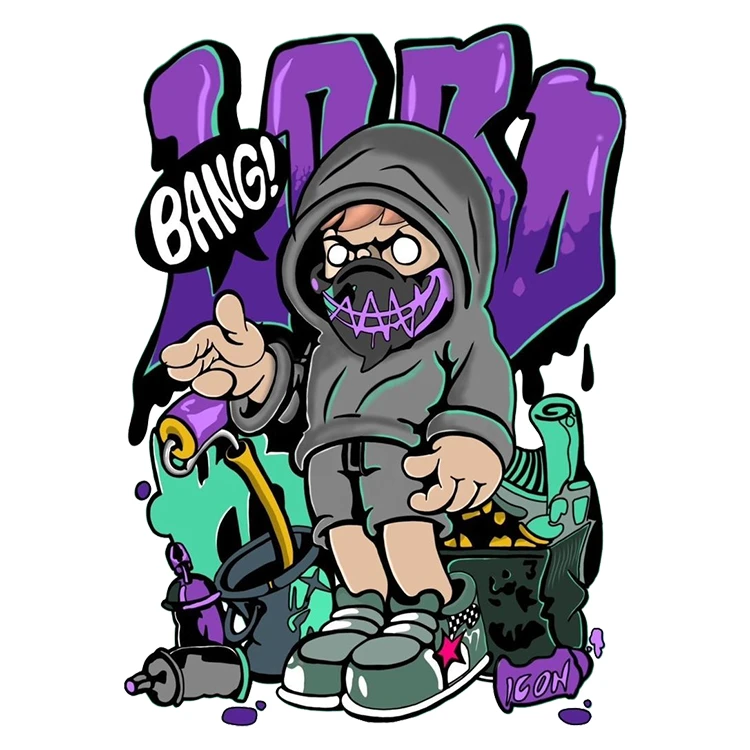 استیکر پارچه و لباس پاد آفرین مدل کارتونی کد S1518