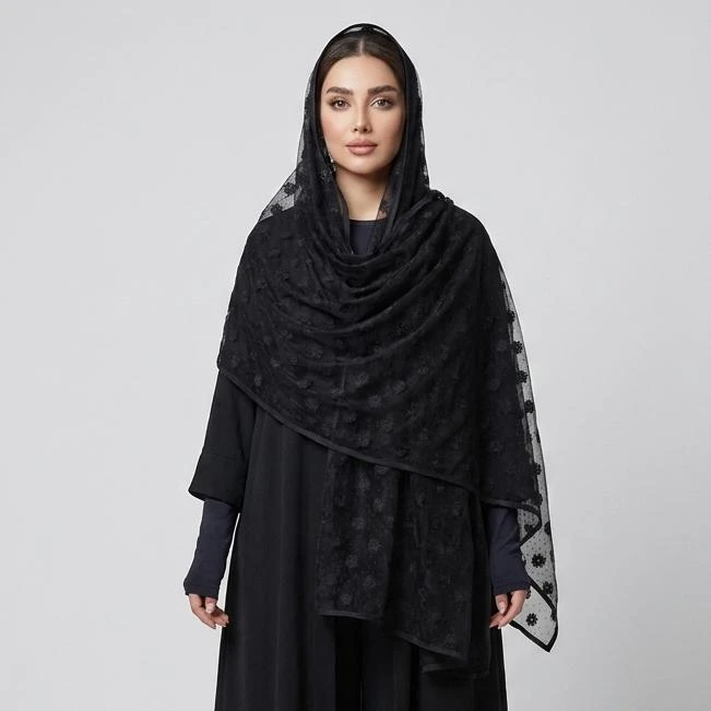 شال زنانه مدل تور طرح بابونه