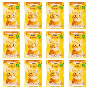 غذای پوچ گربه فریسکیز مدل chicken وزن85 گرم بسته 12 عددی