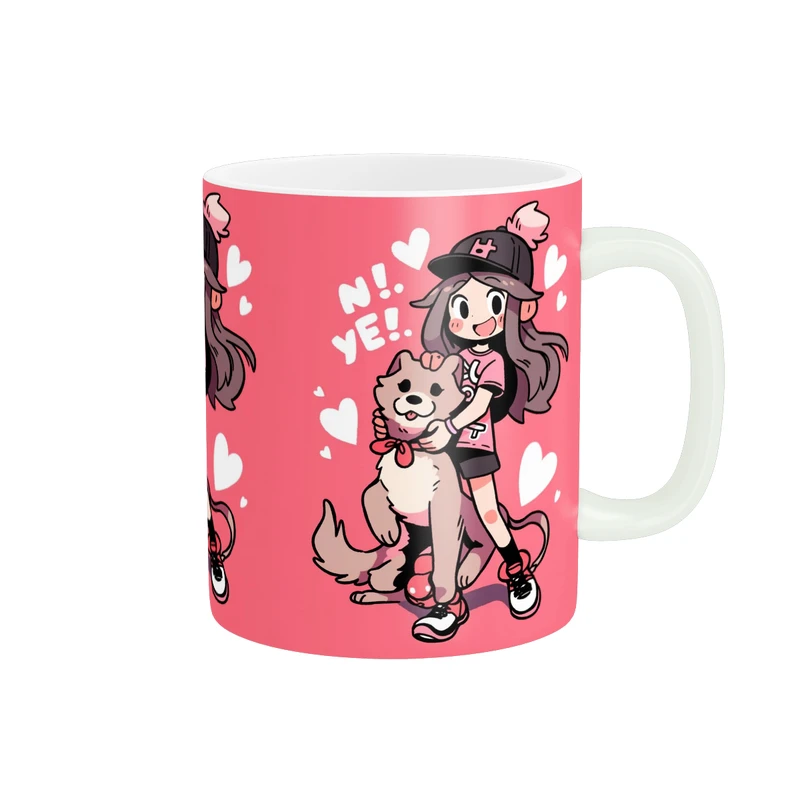 ماگ پاد آفرین مدل دخترانه طرح سگ کد PM5370